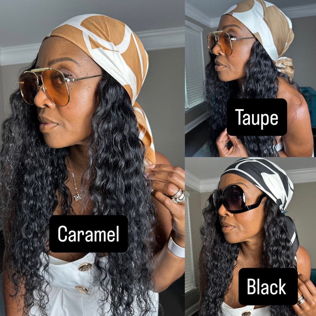 Summer Mood Scarf — Caramel & White